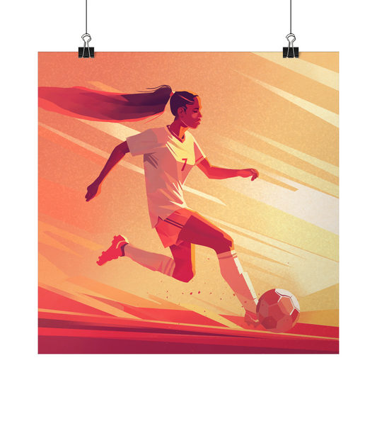 Football Girl Square Lustre Fine Art PrintFootball Girl Square Lustre Fine Art Print