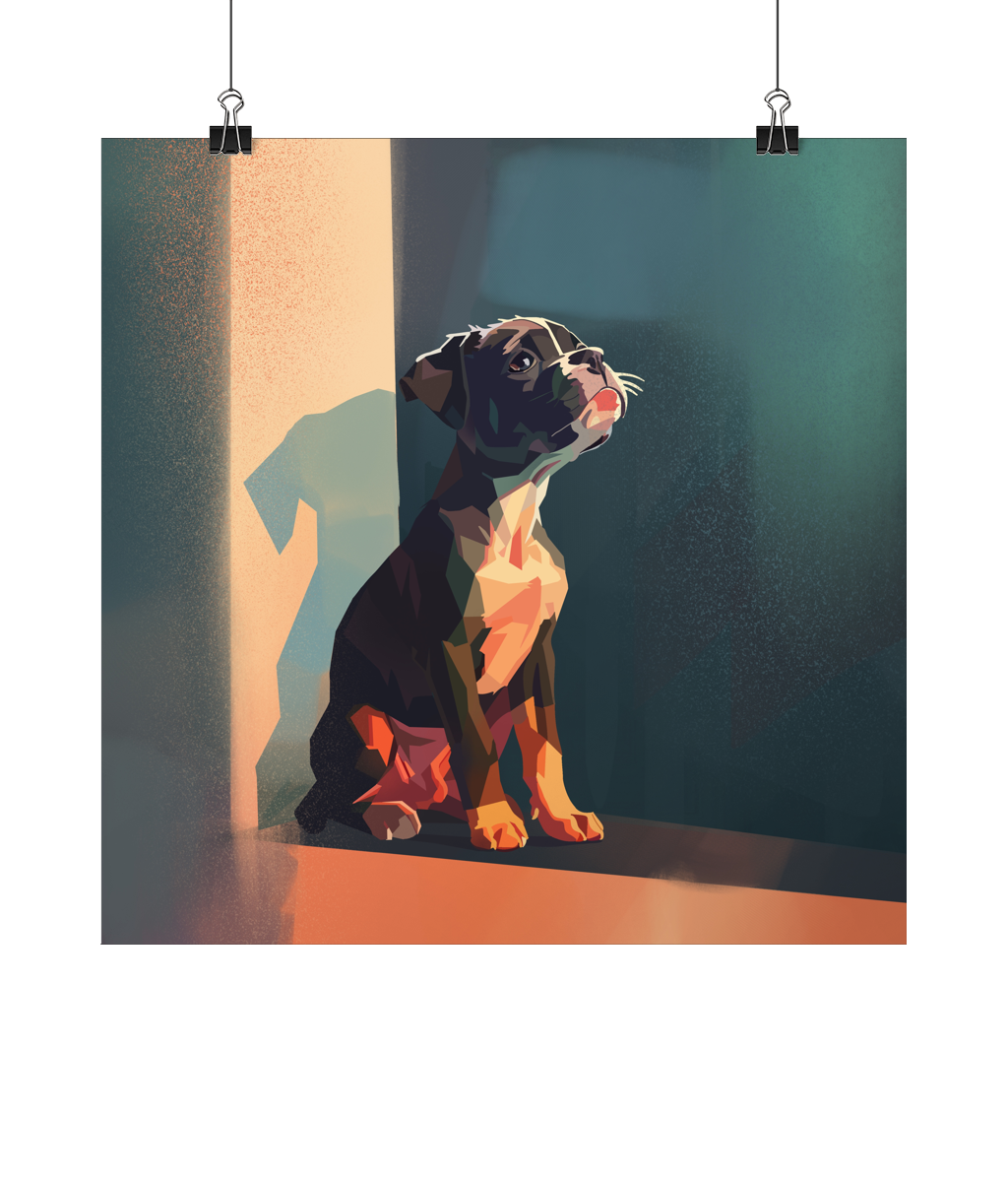 Boxer Dog Puppy Square Lustre Fine Art PrintBoxer Dog Puppy Square Lustre Fine Art Print