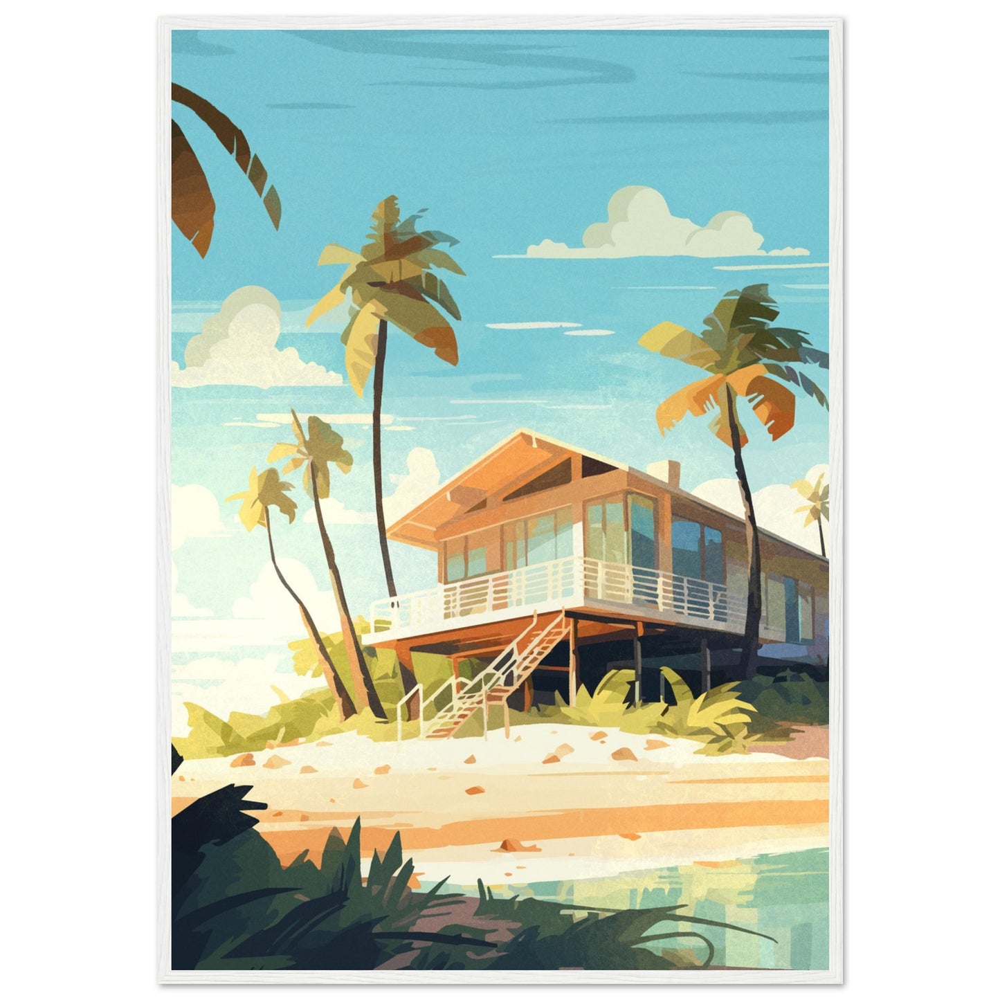 Safe Places - Summer Beach - Wooden Framed Poster