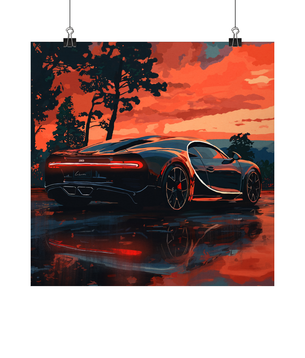 Chiron Supercar Square Lustre Fine Art PrintChiron Supercar Square Lustre Fine Art Print