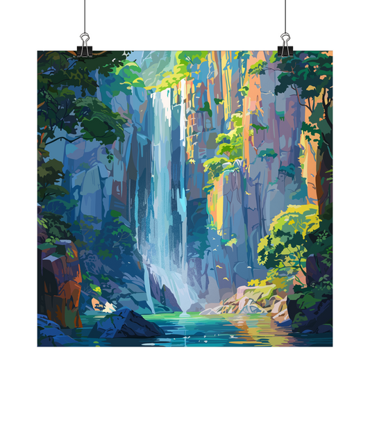 Waterfall Square Lustre Fine Art PrintWaterfall Square Lustre Fine Art Print