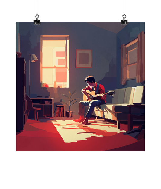 Guitar Player Square Lustre Fine Art PrintGuitar Player Square Lustre Fine Art Print