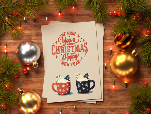 Merry Christmas hot chocolate Pack of 10 Greeting Cards