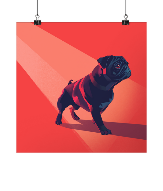 Little Black Pug Square Lustre Fine Art PrintBlack Pug Square Lustre Fine Art Print