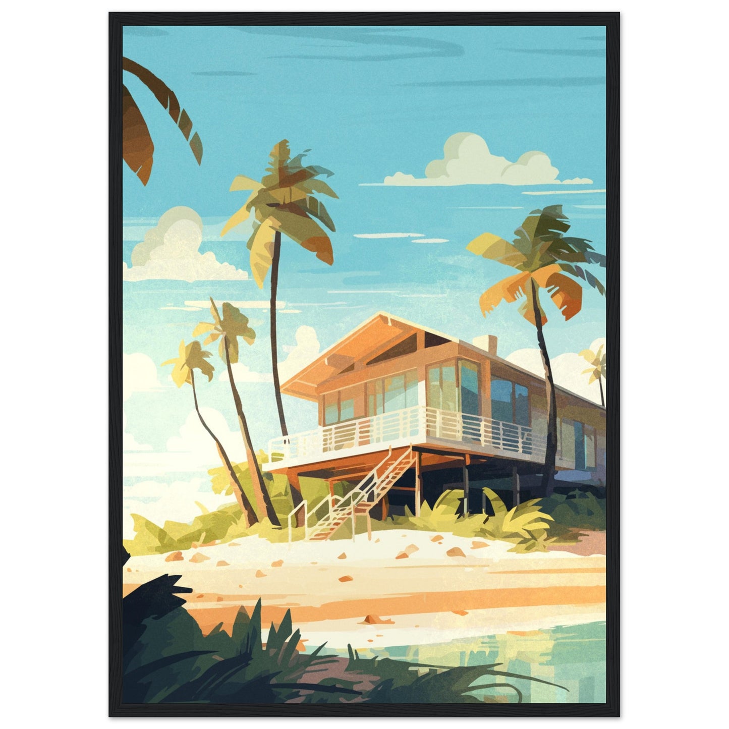 Safe Places - Summer Beach - Wooden Framed Poster