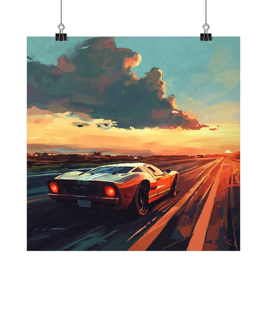 Ford GT at Sunset Square Lustre Fine Art PrintSunset Square Lustre Fine Art Print