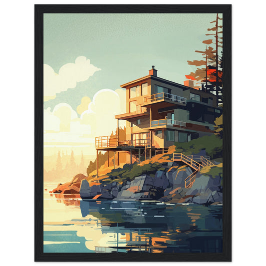 Safe Places - Summer Lake View - Wooden Framed Poster