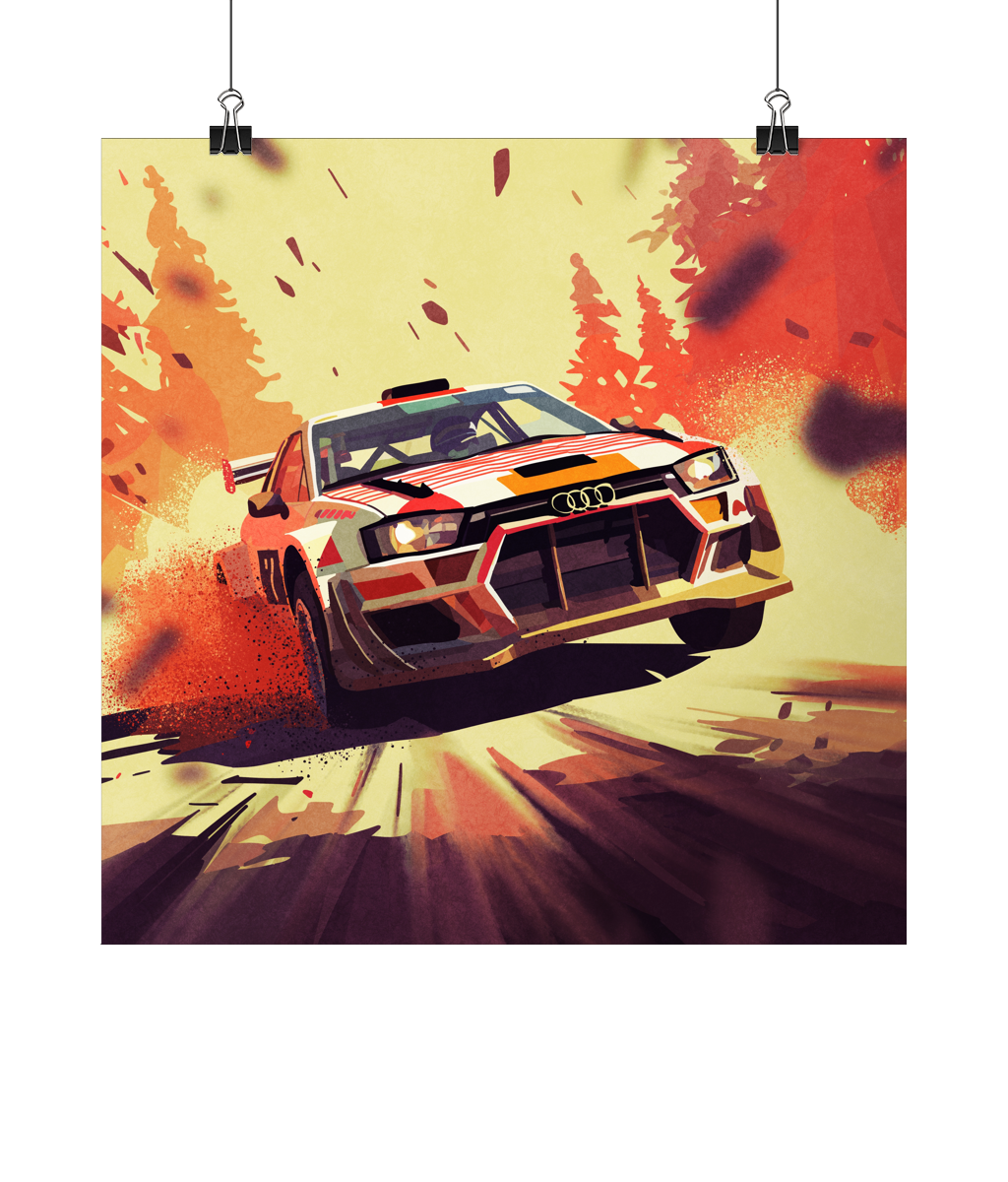 Audi Rally Square Lustre Fine Art Print