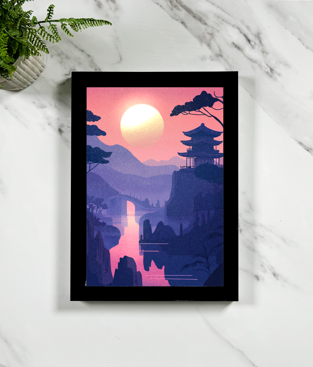 Chinese Landscape Portrait Framed Art PrintChinese Landscape Portrait Framed Art Print