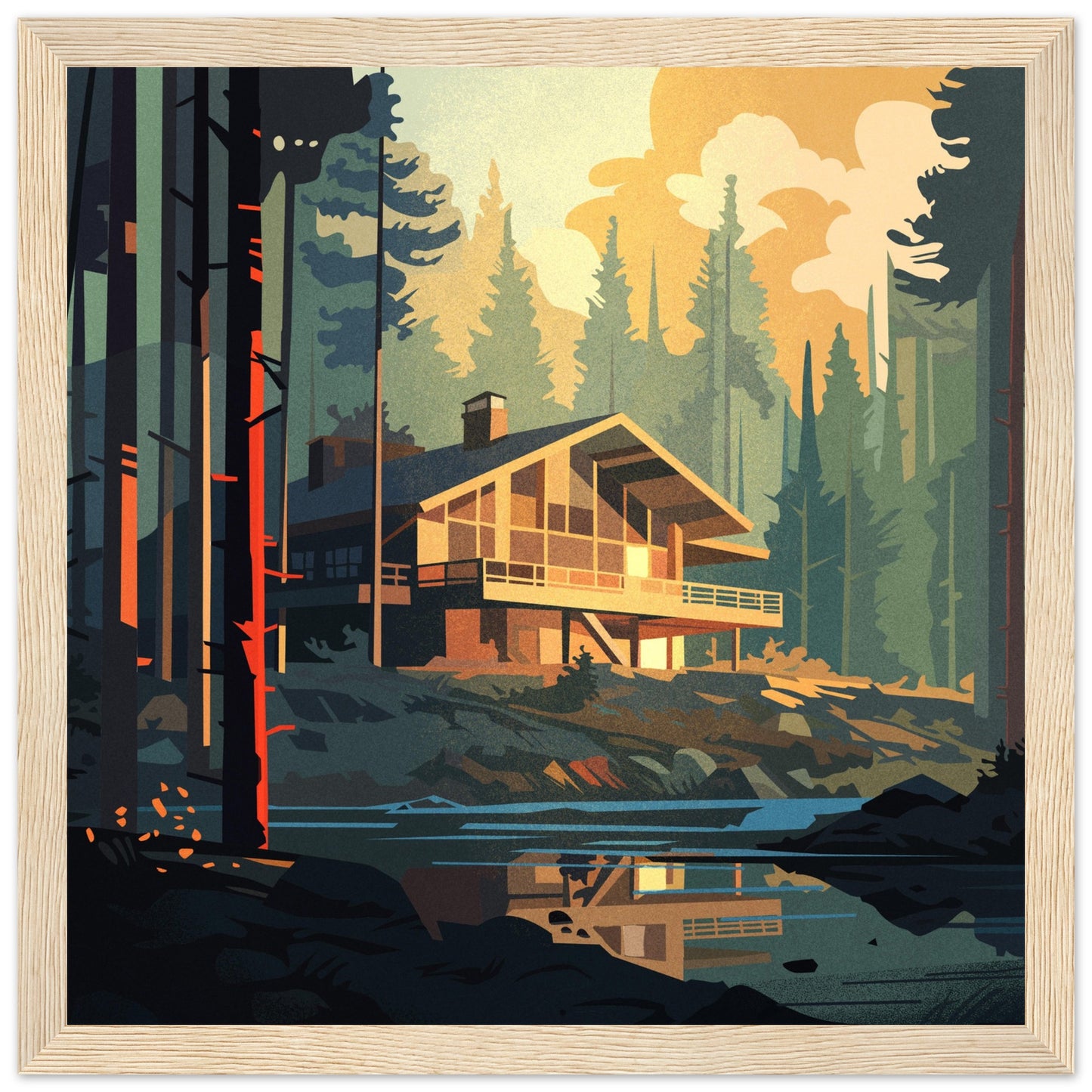 Safe Places - Late Summer Forest - Wooden Framed Poster