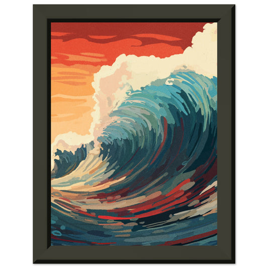 Sunset Wave Premium Matte Paper Metal Framed Poster