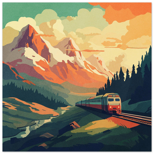 Mountain Train Museum-Quality Matte Paper Poster