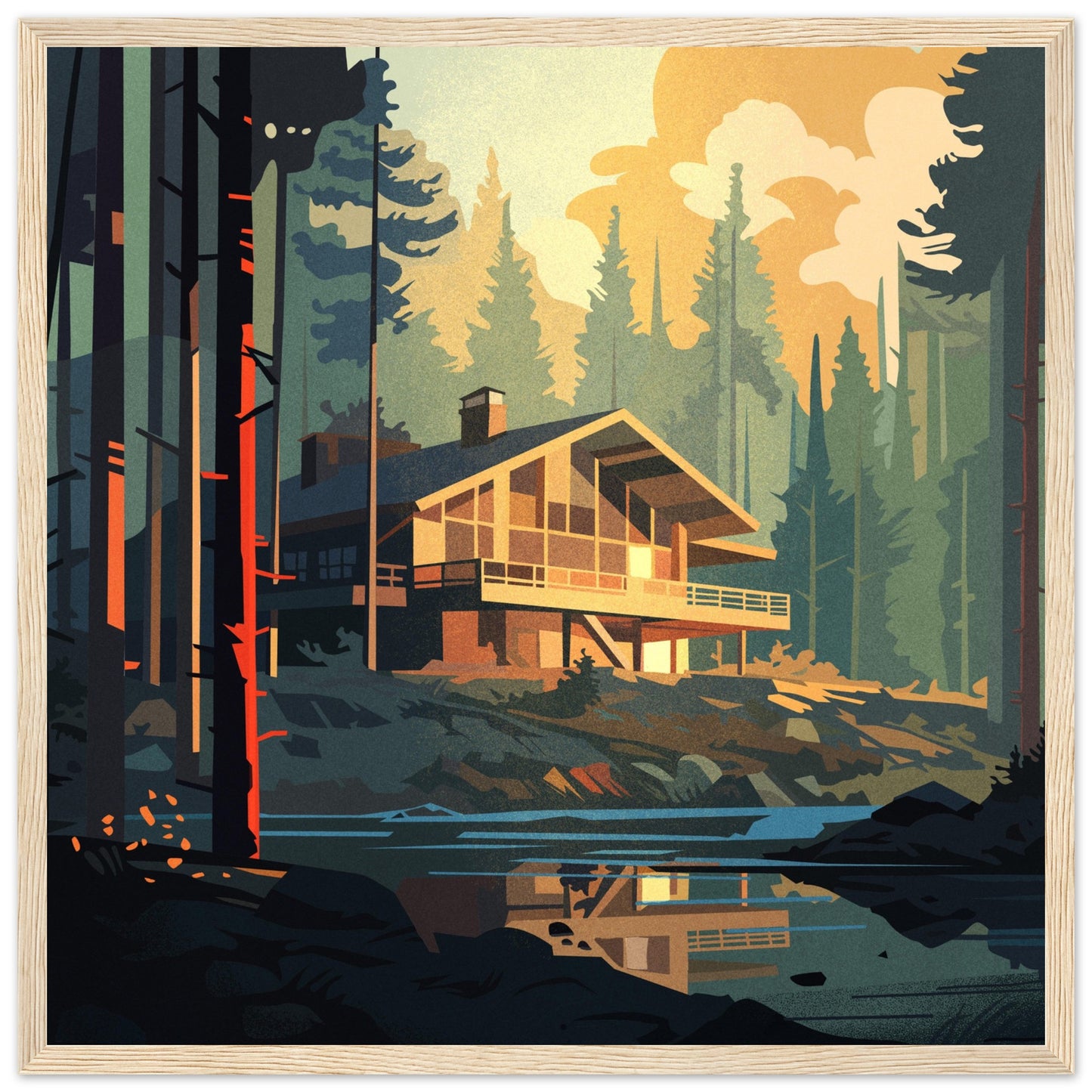 Safe Places - Late Summer Forest - Wooden Framed Poster