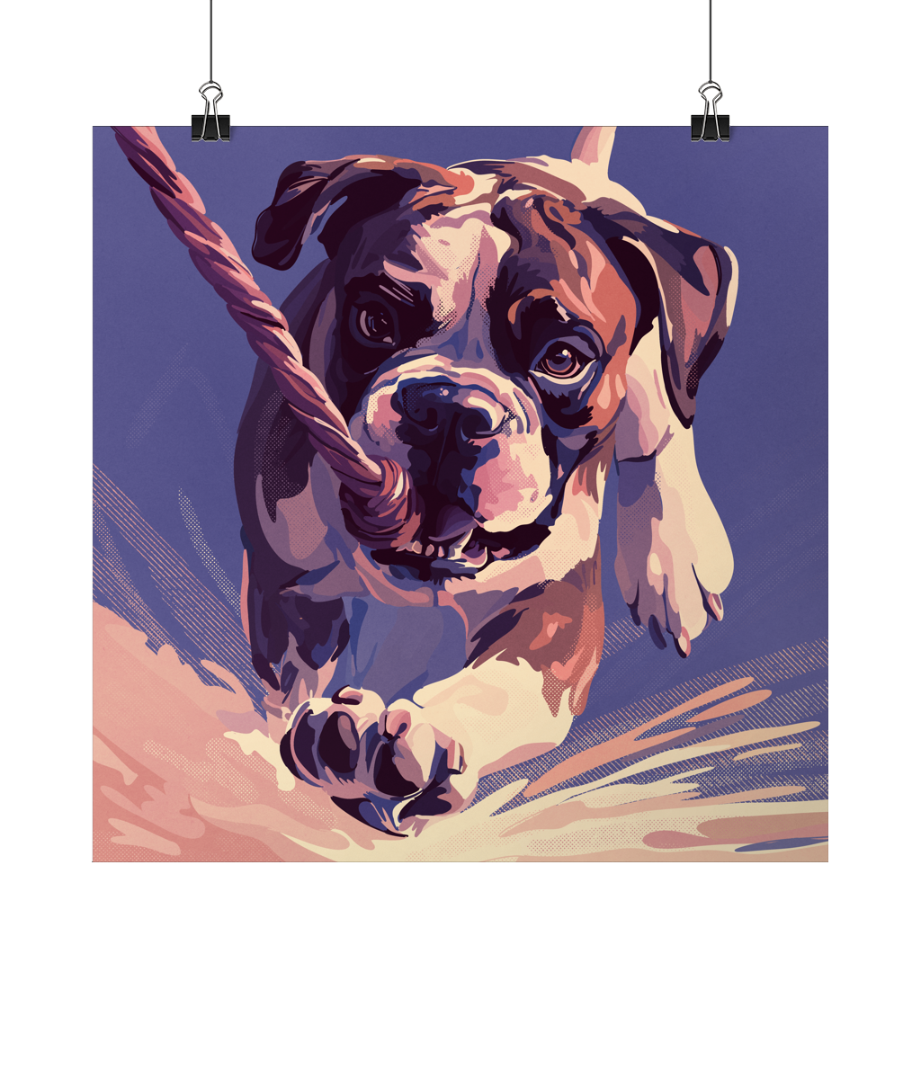 Boxer Dog Square Lustre Fine Art PrintBoxer Dog Square Lustre Fine Art Print